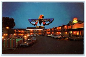 c1950's Thunder Bird Lodge Hotel & Restaurant Cars Spokane Washington Postcard