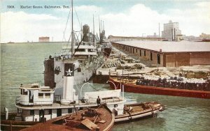 Postcard C-1910 Texas Galveston Harbor scene #7309 TX24-1675