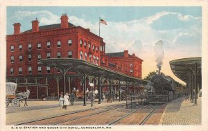 Cumberland Maryland Baltimore Ohio Train Station Queen City Hotel PC AA110749