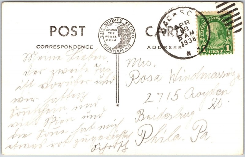 White Mts. New Hampshire NH, 1938 Mt. Clay from Mt. Washington, RPPC Postcard