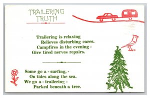 Trailering Truth Poem Travel Camping Custom Handmade Postcard A16