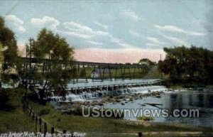 Dam, Huron River in Ann Arbor, Michigan