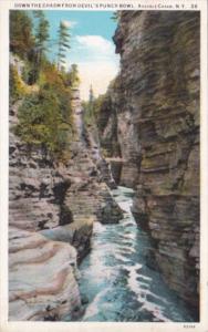 Down The Chasm From Devil's Punch Bowl Ausable Chasm New York Curteich