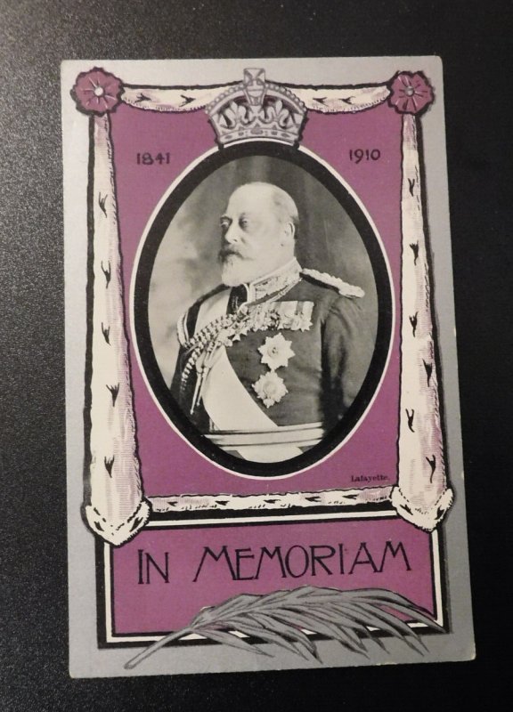 1910 Mint England Royalty Postcard HM His Majesty King Edward 7 Funeral Memoriam