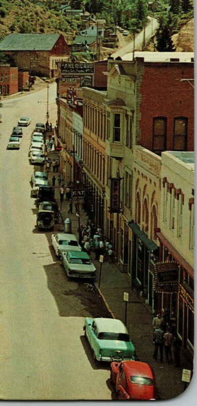 Central City Colorado Main Street Old Cars Signs Vintage Standard View Postcard 