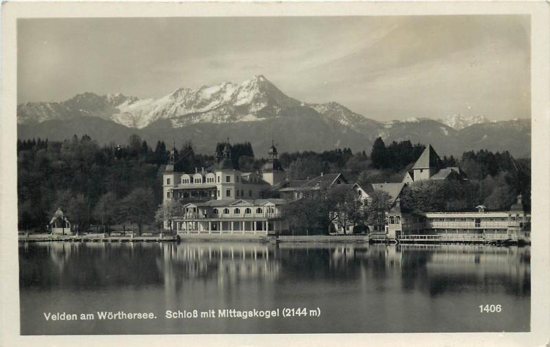 Velden am Wörther See Schloss mit Mittagskogel Austria castle