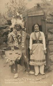 AMERICAN INDIAN NAVAJO HOGAN PUEBLO CA-PING ANTIQUE REAL PHOTO POSTCARD RPPC CO