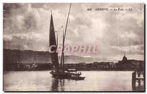 Old Postcard Geneva Port Boat