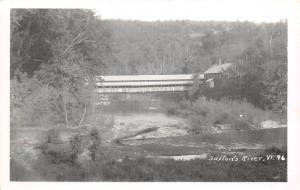 D74/ Saxtons River Vermont VT Real Photo RPPC Postcard Covered Bridge c1950s  20