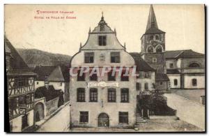 Postcard Old Turckhein Hotel De Ville And Church