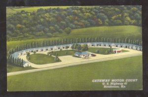 HENDERSON KENTUCKY GATEWAY MOTOR COURT VINTAGE LINEN ADVERTISING POSTCARD