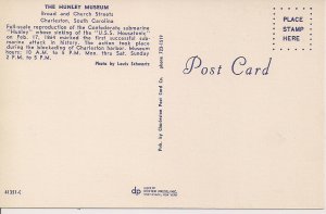 Charleston SC, CSS Hunley, Confederate Submarine, Navy Interest, Civil War 1960