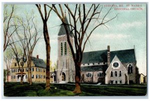 1910 St Mark Episcopal Church Building Augusta Maine ME Antique Vintage Postcard 