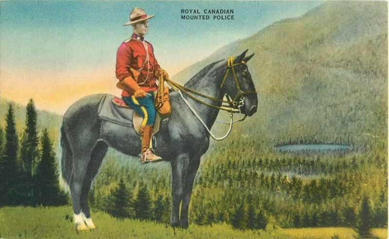 Postcard Royal Canadian Mounted Police Canada Posted 1956