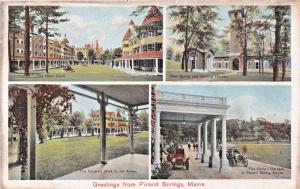 GREETINGS FROM POLAND SPRINGS MAINE-MULTI IMAGE POSTCARD 1909
