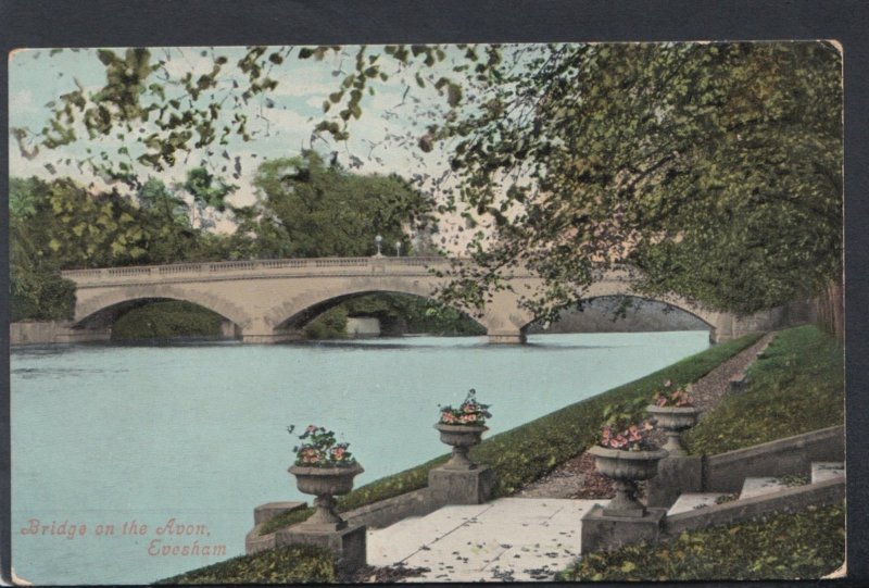 Worcestershire Postcard - Bridge on The Avon, Evesham    DC2389