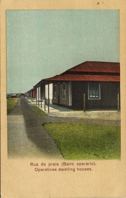 angola, BENGUELA, Rua da Praia, Operatives Dwelling Houses (1914) Postcard