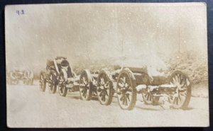 Mint Australia Real Picture Postcard RPPC Troops In France Winter Gun Transport