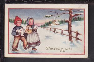 New Years,Children Carrying Packages Postcard 