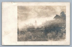 Milwaukee WI NORTH POINT LIGHT HOUSE ANTIQUE REAL PHOTO POSTCARD RPPC
