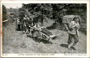 U.S. Signal Corps, Litter Carriers of Medical Corps c1943 Vintage Postcard K15