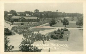 Military, NJ, Fort Monmouth, New Jersey, Students Marching to School, RPPC