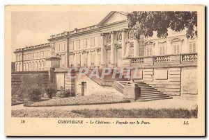 Old Postcard Compiegne Chateau on the Park Facade