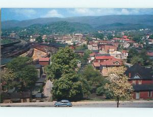 Unused 1950's TOWN VIEW & ESSO GAS STATION IN DISTANCE Clifton Forge VA r1341@