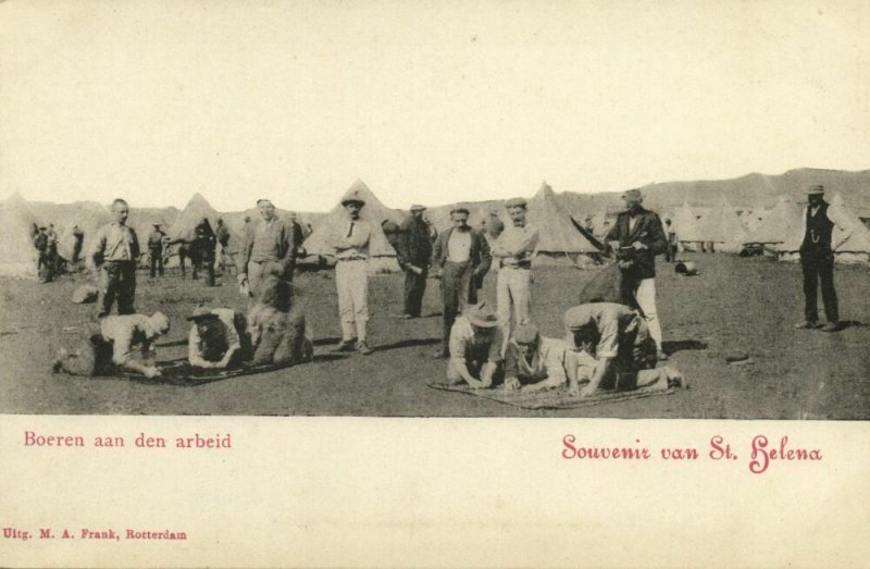 BOER WAR, St. Helena POW Camp, Boers at Work (1900s) Postcard