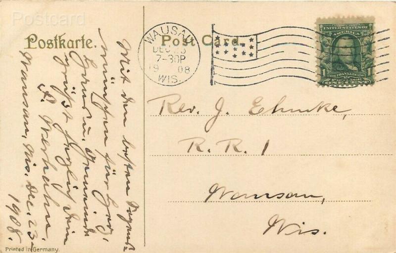 Christmas, German, Snow Scene, Star