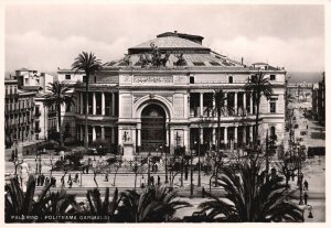 Vintage Postcard Real Photo Palermo Politeama Garibaldi Performing Arts Theater