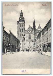 1907 View of Erzsebet Szekesegyhaz Košice Slovakia Posted Antique Postcard
