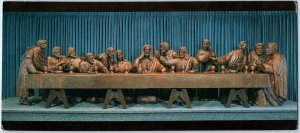 c1990s Sioux City, IA The Last Supper Wood Carving Jerry Traufler Le Mars PC 3S