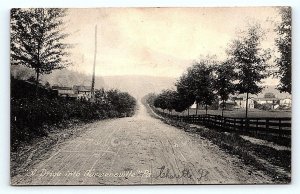 CURWENSVILLE, PA Pennsylvania ~ Dirt Road & TOWN VIEW  c1910s Postcard