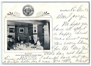 Brussels Belgium Postcard Young Men's Christian Union Restaurant 1903