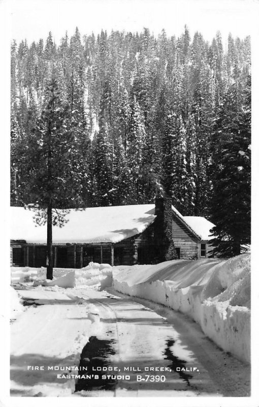 RPPC FIRE MOUNTAIN LODGE Mill Creek, California 1951 Vintage Eastman's Postcard