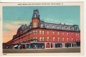 VT   BRATTLEBORO   HOTEL BROOKS, COFFEE SHOP postcard