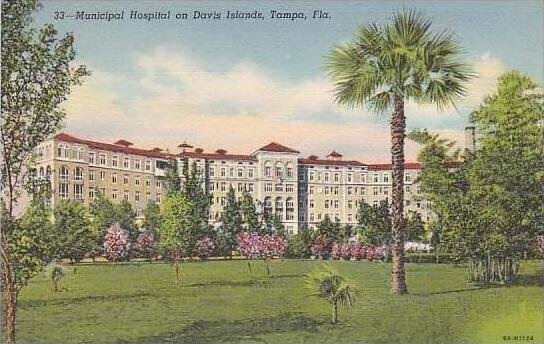 Florida Tampa Municipal Hospital on Davis Islands Curteich