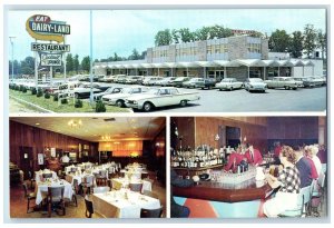 c1950's Dairy Land Restaurant Multiview Classic Cars Baltimore Maryland Postcard