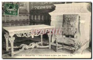 Old Postcard La Rochelle Hotel de Ville and Tablet Mayor Jean Guiton Armchair