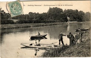 CPA ANDRESY Denouval - Embarquement a L'Ile de la Derivation (246912)