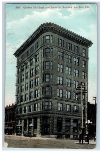 San Jose California CA Postcard Garden City Bank And Trust Co. Building 1909