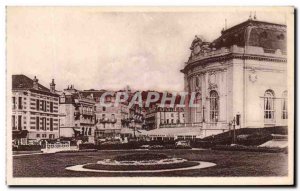 Old Postcard Trouville Reine Des Plages Garden Casino and Hotel Belle Vue