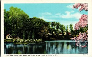 Vintage Postcard Greenwood Lake Salvation Army Camp Delaware, Ohio OH KF6