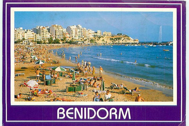 Postcard Espana Spain Benidorm Greetings Coast Beach # 2471A