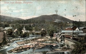 Llangollen Wales Birdseye View from Bridge c1900-20s Vintage Postcard