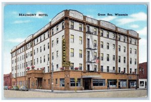 Green Bay Wisconsin WI Postcard Beaumont Hotel Building Exterior c1940's Vintage