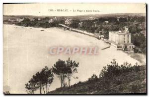 Old Postcard Morgat Beach at high tide