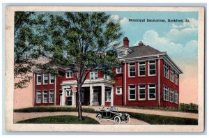 Rockford Illinois IL Postcard Municipal Sanatorium Building Car c1910's Antique