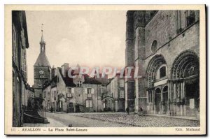 Old Postcard Avallon La Place Saint Lazare